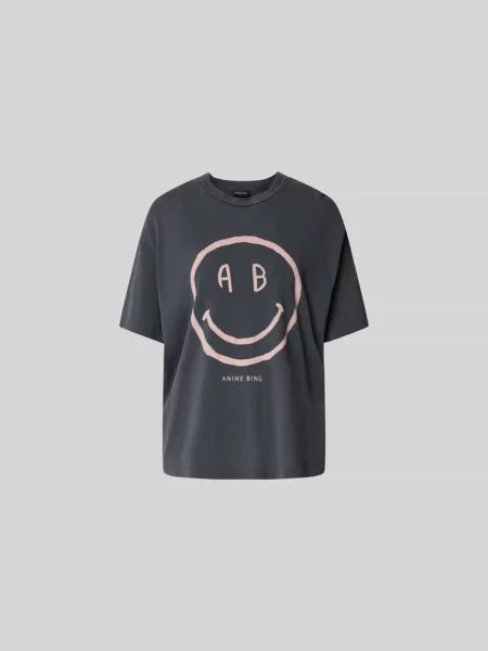 T-shirt o kroju relaxed fit z nadrukiem z logo Anine Bing
