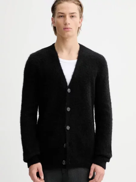 A.P.C. kardigan z dodatkiem wełny Cardigan Davis czarny