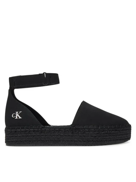 Calvin Klein Jeans Espadrile Flatform Espadrille Sling Mg negru