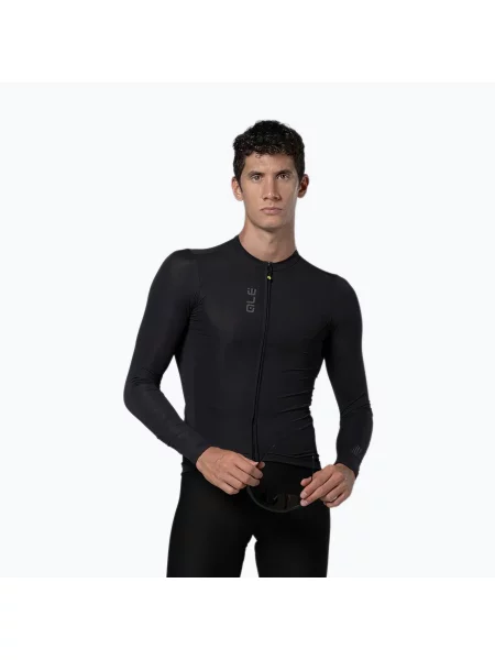 Ciclism tricou cu mânecă lungă Alé negru