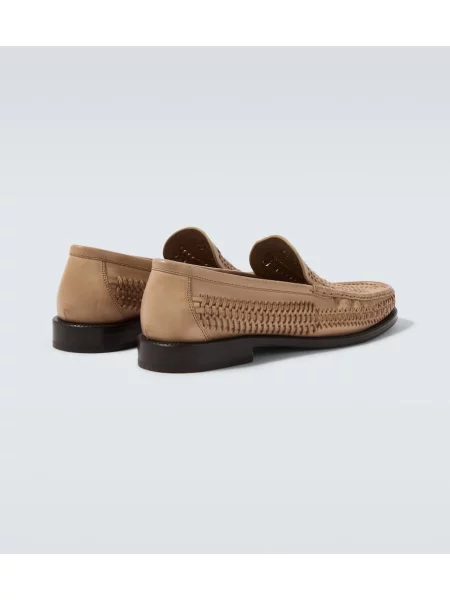 Pantofi loafer Brunello Cucinelli din piele bej