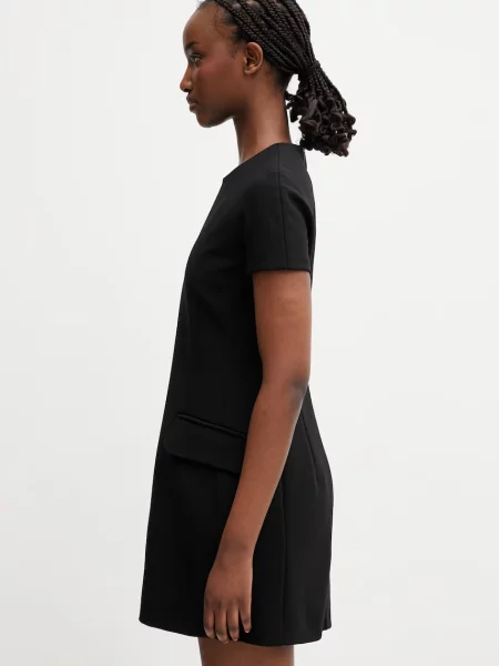 Sportmax Spxmito rochie simplă cu vâscoză neagră