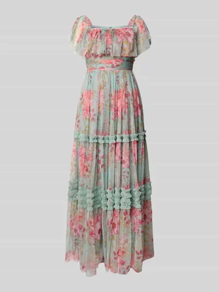 Sukienka wieczorowa z prostokątnym dekoltem Lace & Beads