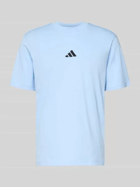 T-shirt z detalem z logo Adidas niebieska