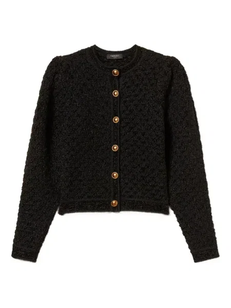 Cardigan Twinset din jacard negru