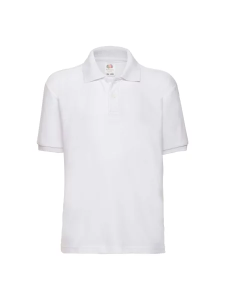 Tricou polo copii Fruit Of The Loom alb