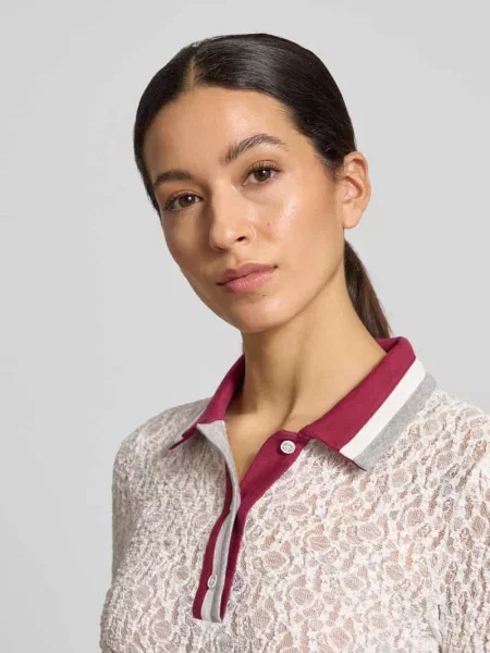 Bluzka z długim rękawem o kroju slim fit w półprzezroczystym designie Marc Cain biała