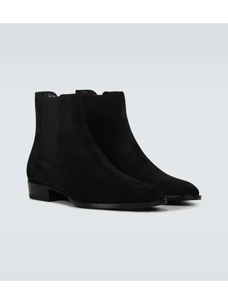 Botine chelsea Saint Laurent din piele de căprioară negru