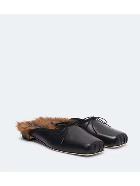 Papuci tip mules Simone Rocha din piele negru