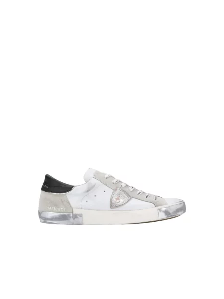 Sneakersy Philippe Model skórzane do tenisa w miejskim stylu białe