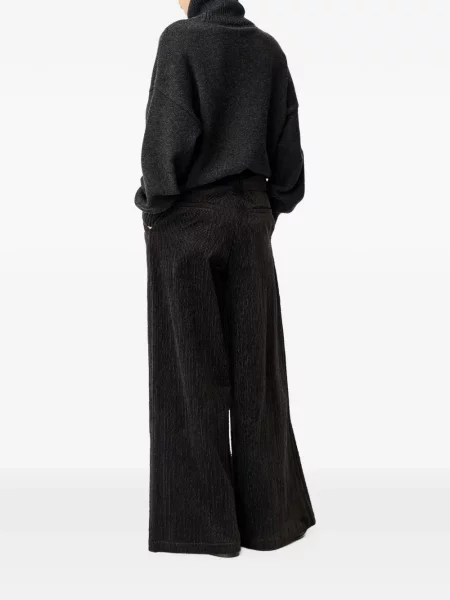 Cu centură pantaloni Sessun de catifea cord negru