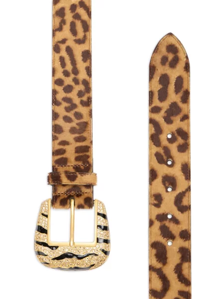 Curea Roberto Cavalli cu imagine cu model leopard maro