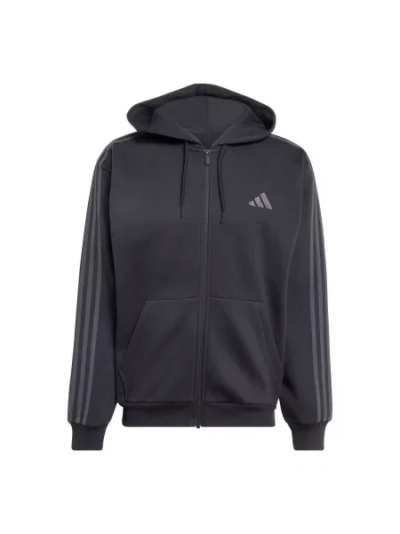 Hanorac din fleece Adidas Sportswear din fleece cu dungi negru