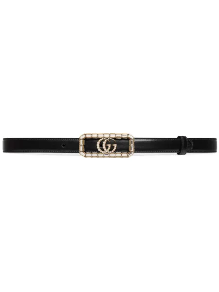 Cu centură curea Gucci din piele cu cataramă negru