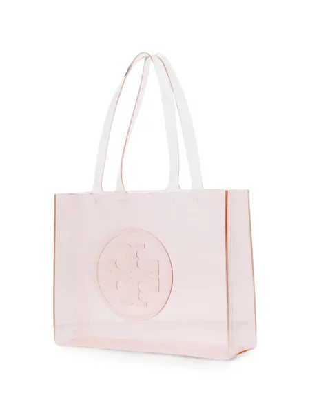 Geantă shopper Tory Burch cu autograf roz