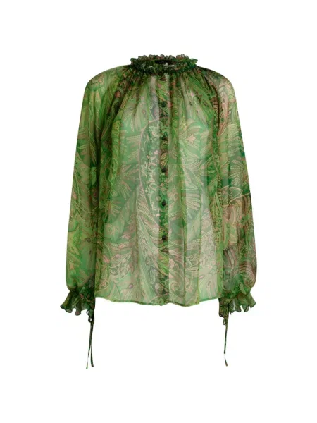 Cămașă Etro cu model paisley verde
