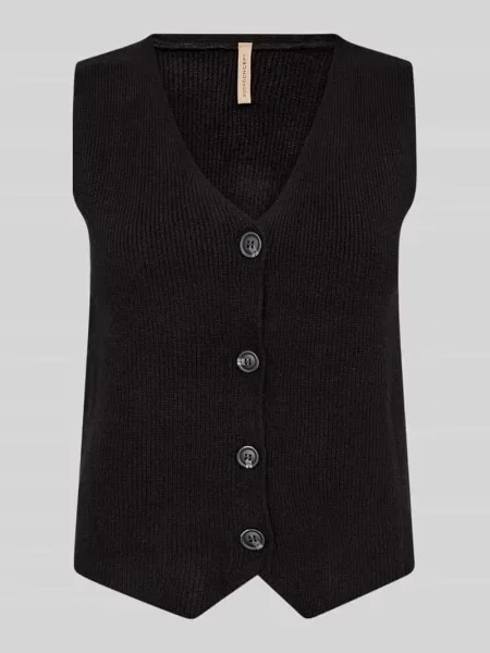 Kamizelka o kroju regular fit z mieszanki model KANITA' Soyaconcept czarna