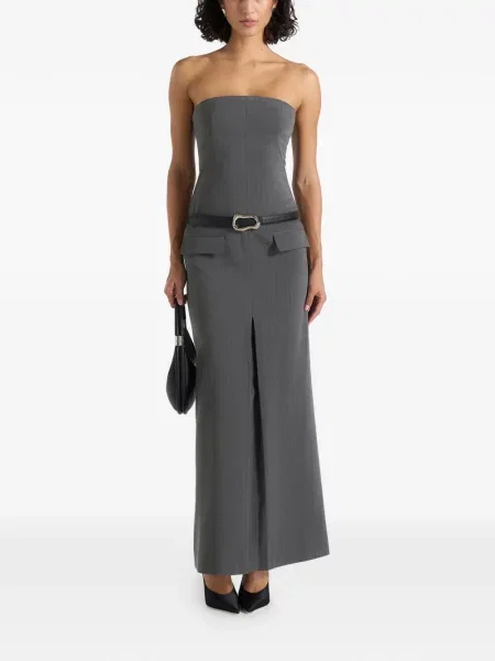 Cu centură rochie maxi Manière De Voir gri