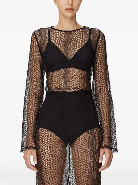 Koszulka Mia Peculiar ażurowa czarna