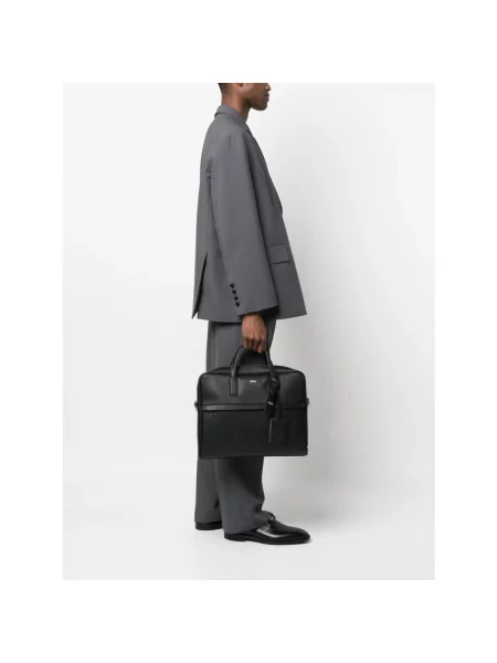 Torba na laptopa Boss skórzana czarna