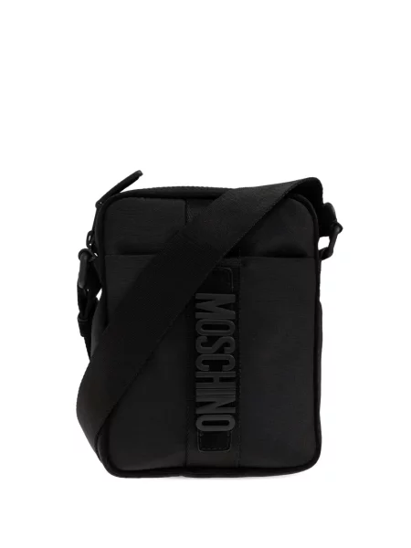 Geantă Moschino cu autograf negru