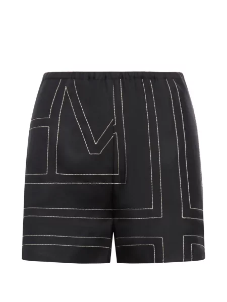 Pantaloni scurți Toteme de mătase negru