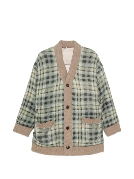 Cardigan R13 în carouri verde
