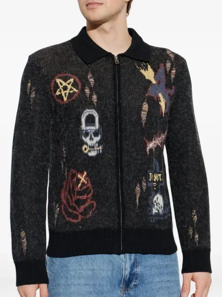 Grafic cardigan Allsaints negru