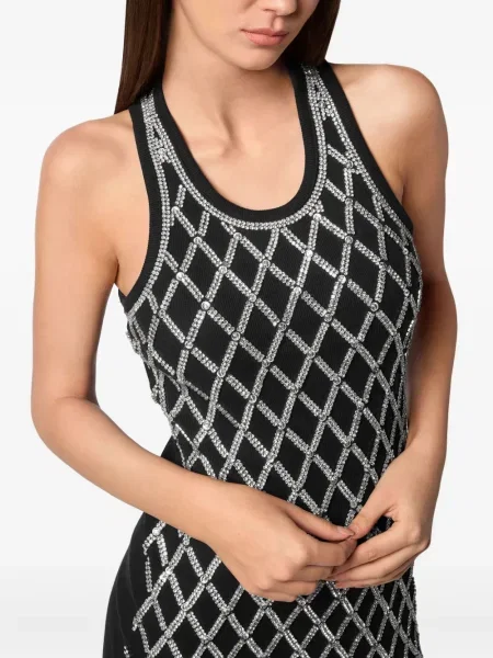 Rochie mini Philipp Plein de cristal de costum negru