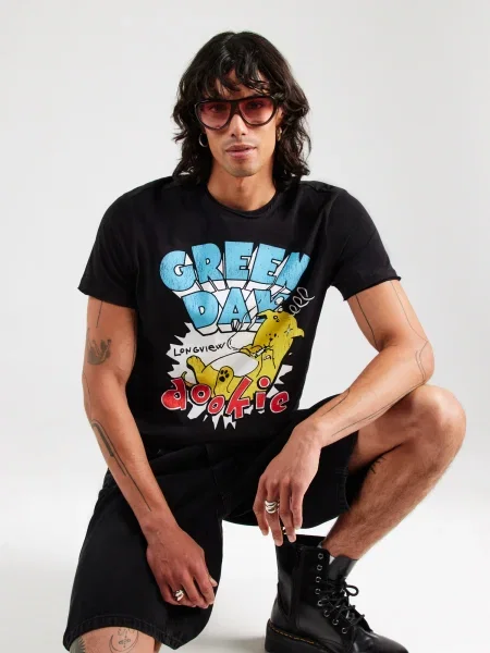 AMPLIFIED Majica GREENDAY DOOKIE LONGVIEW nebeško modra / temno rumena / črna bela