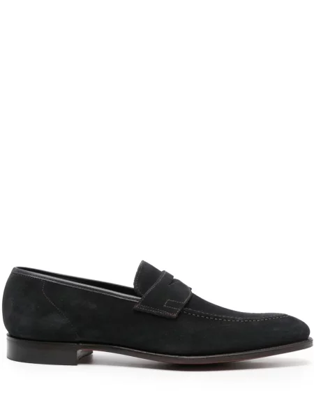Pantofi loafer Crockett & Jones din piele de căprioară albastru
