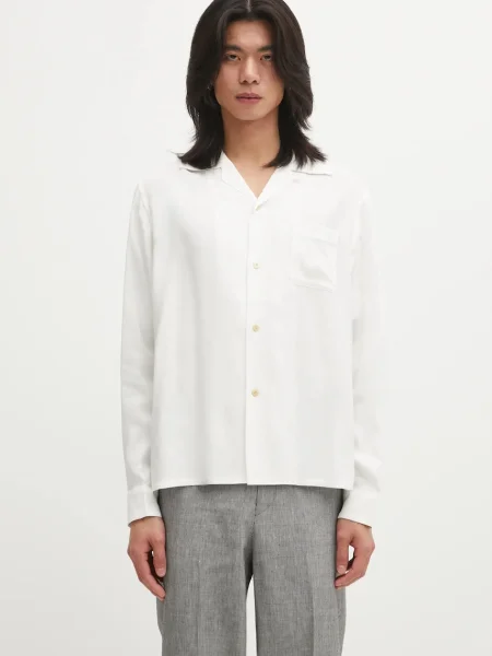 Visvim cămașă KEESEY SHIRT L.S relaxed alb