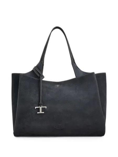Geantă Tod's din piele de căprioară albastru