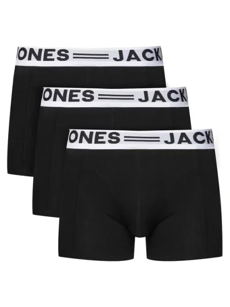 JACK & JONES Boxer trumpikės Sense šviesiai pilka balta juoda