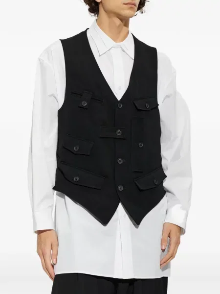 Вълнен елек Yohji Yamamoto черно