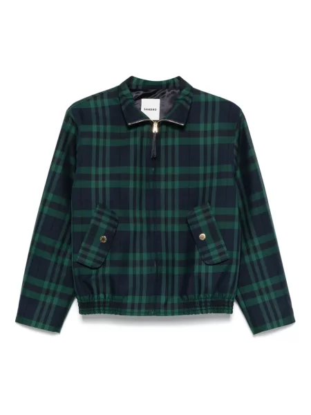 Geacă Sandro în carouri verde