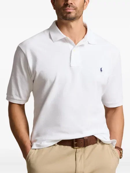 Πλεκτή μακρύς φόρεμα σε στυλ πουκάμισου Polo Ralph Lauren με halter λαιμόκοψη λευκό