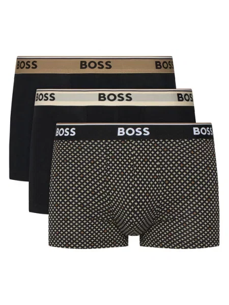BOSS Boxerky Power / svetlohnedá / čierna / biela béžová