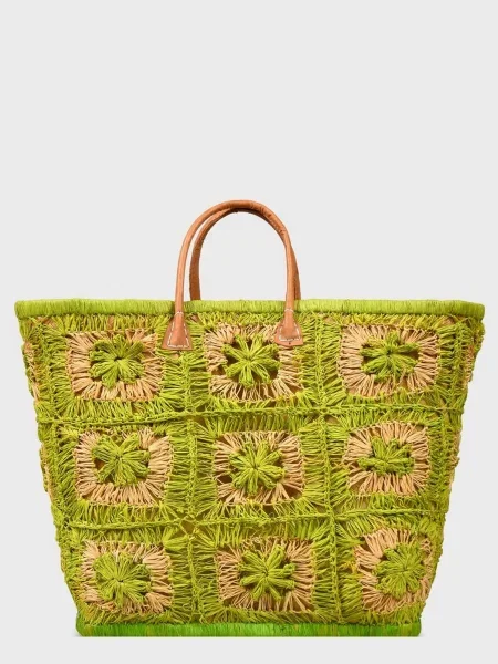 Le Comptoir de la plage Пляжна сумка Pretty_Green Солома зелений