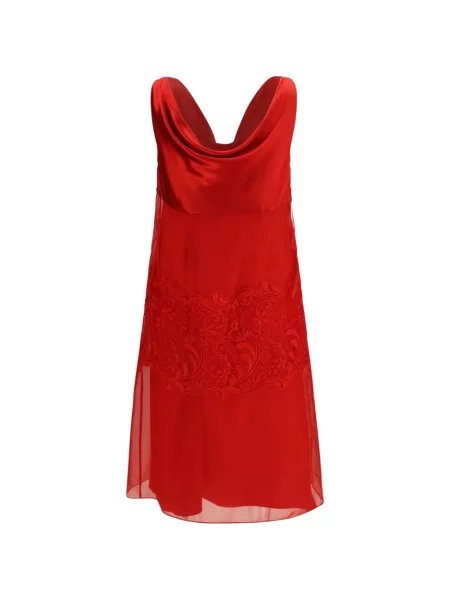 Rochie midi Ferragamo de mătase roșu