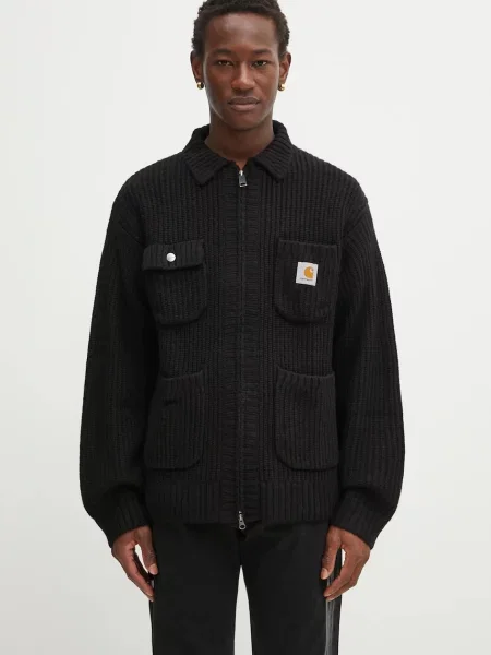 Carhartt WIP cardigan din amestec de lână Chore Knit Jacket negru