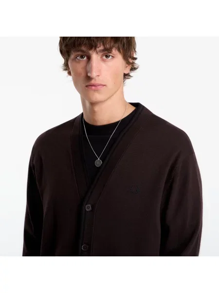Klasický kardigán Fred Perry hnedá