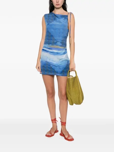 Rochie mini Sir cu imagine de costum albastru