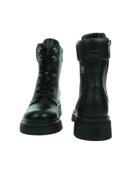 Pantofi Tommy Hilfiger Biker Leather negru