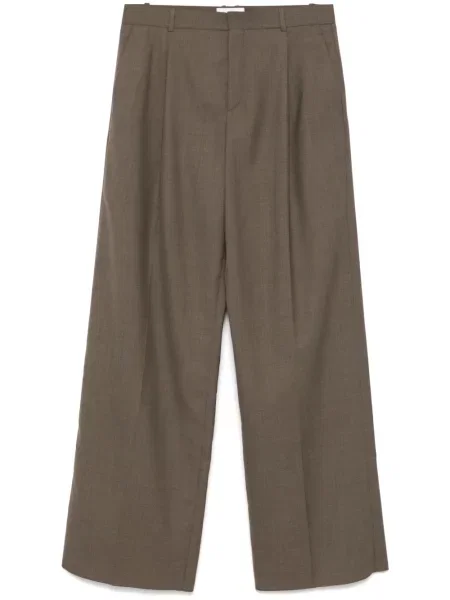 Pantaloni Saint Laurent de lână maro