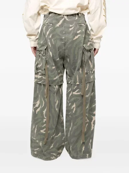 Pantaloni cargo Kamiya cu model camuflaj verde