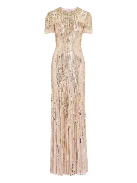 Maksi sukienka maxi Jenny Packham z cekinami garniturowa