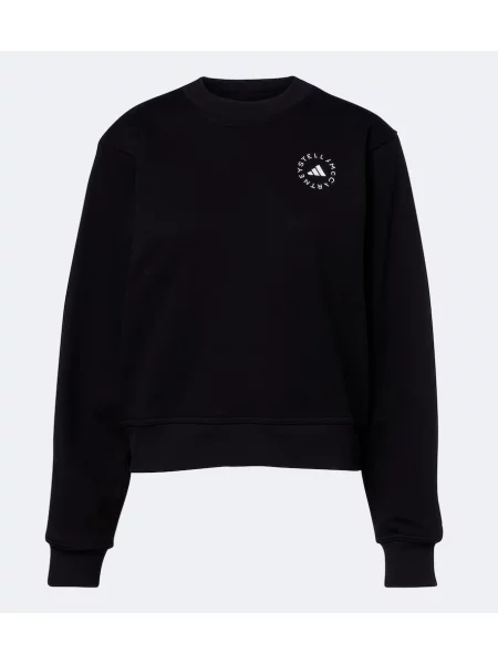 Hanorac Adidas By Stella Mccartney din jerseu cu autograf negru