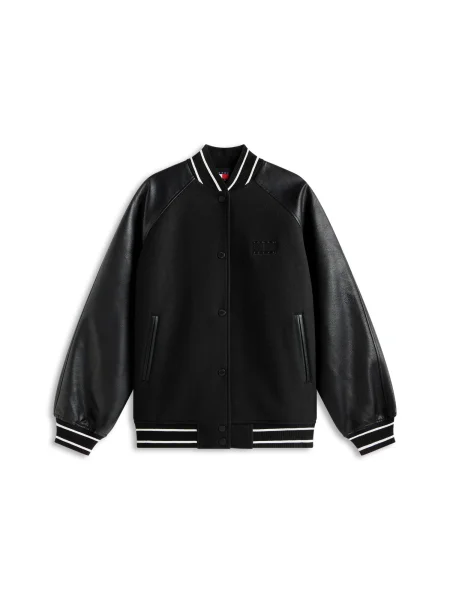 Tommy Jeans Geacă de primăvară-toamnă / alb negru