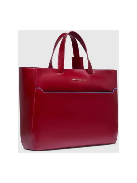 Torba na laptopa Piquadro skórzana czerwona